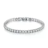 Bracelet tenisowy w łańcuchu dla kobiet mężczyzn 4 mm okrągły CZ Cubic Zirkonia Hip Hop Biżuteria Pełna diamentowa bransoletka Bransoleta Benkangle 17/19 cm