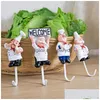 Hooks Rails Cartoon Chef Shaped Hook Powerf Adhesive Wall Key Holder Kitchen Badrum förvaring Dörrklädet hatt Hanger Handduk DH0HX