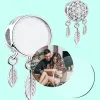 Lockets eleshe 100% 925 Sterling Silver CZ Dreamcatcher Charm Beads Fit charmarmband Personliga anpassade foto DIY -smycken