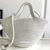 9A New IBIZA Vegetable Basket Bags Large Capacity Nylon Knit Woven Totes Bag Women Designer Handbag Holiday Shopping Bag Fashion Beach Bag Fan Shaped Tote