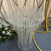 Luxury Wedding Decoration Romantic Acrylic Dessert Table Mirror Crystal Cake Stand Flower Candy Bar Party Table Centerpieces Rack