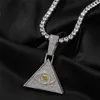 18k Gold Plated Pyramid Eye Pendant Halsband Personligt halsband Punk Retro Diamond Hip Hop Fashion Necklace Trendy