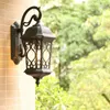 Vägglampa retro utomhus europeisk stil villa e27 vattentät trädgård ingång ljus vintage svart brons