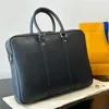 Schwarze formelle Aktentasche, Computertasche, Herren-Business-Umhängetasche, große Kapazität, Handtasche, Reise- und Bürotasche