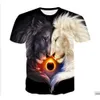 2024 Designer Mens T-shirt Casual 3D Lion imprimé à manches courtes respirant vêtements d'été tendance rue O01k