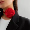 Hänghalsband romantiska gotiska stora rosblomma kedjekedjans halsband för kvinnor damer koreanska modejusterbart rep choker y2k