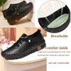 Leather, Crazysavage Soft Beef Tendon, Women's Flat Bottomed Loafers, Handcrafted Round Toe, Non Slip and Breathable, Mom's Casual Walking Shoes 391 5