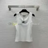 Metal Rozet Tankları En İyi Kadınlar Yaz Nefes Alabası Yelek Mürettebat Boyun Tankları Tasarımcı Kadın Spor T Shirt