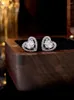 Stud Earrings Light Luxury Love Set In Pure Silver With Artificial White Diamond Versatile And Unique Elegant Design