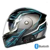 Capacetes de motocicleta Capacete Masculino Full Face Bluetooth Mais Resistência Anti-Nevoeiro À Prova D 'Água Dupla Lente Cool Sports DOT Aprovado