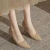 Zapatos de tacón de aguja para Mujer, calzado de oficina de Pu con punta estrecha, tacón fino, para fiesta y boda, otoño 2024