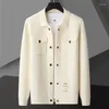 Jaquetas masculinas marca de moda jaqueta de malha 2024 primavera e outono coreano casual requintado impresso camisola cardigan bolso casaco