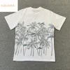 Pa Coconut Tree Letter Print Muster Baumwolle Schwarz und Weiß runder Hals Lose vielseitige Mode lässige Männer und Frauen T -Shirt