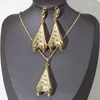 Halsbandörhängen Set Aimi Fashion Dubai för kvinnor Långt och hänge med 18 K Golden Plating Geometric Wedding Jewelry