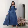 Etnische kleding elegante moslimvrouwen 2 stuks bijpassende set abaya satijn Arabische Turkse avondjurk jurk islamitische kaftan Marokkaans