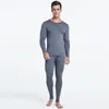 Herrens termiska underkläder Pranlads 60 Cotton 40 Polyester Ultra Soft Long Johns Set o-hals ärmar 2-pack för män