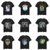 24新しいアメリカントレンディブランドvtageグリーンリップスパープルライトニングアイスローズ古い短袖Tシャツ