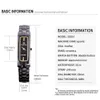 오리지널 여성 세라믹 시계 석영 고급 스퀘어 암컷 시계 캐주얼 30m 방수 숙녀 손목 시계 검은 흰색 금 S914232E