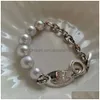 Designer di alta qualità 23 New Western Empress Dowager Diamond Oval Pearl Bracciale per le donne Moda piccolo versatile artigianato leggero Dh6Yl