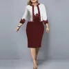 Robe belle dame été printemps tenue gaine col rond robe fête manteau robe ensemble grande taille dame été printemps tenue