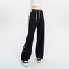 Spring and Autumn Korean version of casual pants womensnew Joker slim wide-leg pants fashion high waist loose straight pants.