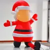 البيع الساخن 10mh (33 قدمًا) مع منفاخ LED SANTA CLAUS القابل للنفخ تفجير الأب عيد الميلاد البالون البالون