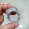 Rings G Real Full of Moissanite Ring Men and Women Sterling Sier Round Brilliant Diamond Engagement Male Wedding Jewelry