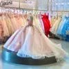 Suknia do piłki na ramię quinceanera sukienki vestidos de 15 anos moda handlumade flower formalne suknie imprezowe księżniczki