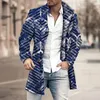 Jaquetas Masculinas Primavera E Outono Impresso Gola Lapela Casaco De Lã Com Capuz Mens Camisola À Prova De Chuva