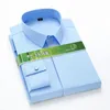 Chemises habillées pour hommes Chemise élégante de luxe à manches longues Bureau formel Social Fibre de bambou Coupe ajustée Élastique Résistant aux rides Grande taille 5XL 6XL