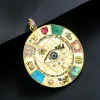 Necklaces Luxurious Lucky Pendant Eye of Horus Natural Quartz U Fatima Hand Four Leaf Clover Amulet Symbol Necklace Copper Woman Jewelry