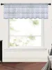 Gardin abstrakt konst blå-lila krusning sovrum voile korta fönster chiffong gardiner för kök heminredning små tyll draperier