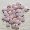 Colliers Natural Crystal Heart Pink Quartz Stone Charms accessoires