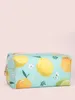 Cosmetic Bags Large-capacity Blue-green-yellow Lemon Fresh Summer Pattern Bag