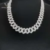 12mm Moissanite Necklace Anpassad storlek 16 18 20 22 24 tum Hip Hop -smycken Iced Out Miami Cuban Chain 925 Silver Necklace