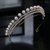 Pinces à cheveux Style strass diadème de mariée multicouche perle couronne princesse casque accessoires