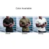 Homens Camisetas T-shirt Designer Camisa de Manga Curta para Homens Preto Cor Sólida Slim Fit Muscle Tee Confortável e Respirável