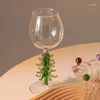 Verres à vin coupe d'arbre de noël pied haut atmosphère de Champagne mode romantique verre coloré