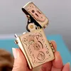 Lighters Steampunk Lighter Gear Linkage Mechanical Creative Pure Copper Torrance Kerosene Lighter Personality Mens Gift YQ240222