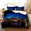 Sets New York City Night View Liberding Set queen King Size Couperte Couper / couette couvercle tai-oreiller Set Home Home Textile Bedclothes