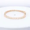 Starsgem Fine Jewelry Lunetta in oro 10K con montatura da tennis con bracciale a catena con diamanti Moissanite taglio brillante rotondo da 2,5 mm