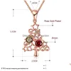 Pendentif Colliers Nouveauté arbre de noël Zircon chaîne collier pour femmes or Rose palté cuivre élégant pendentifs bijoux Dhgarden Dhabq