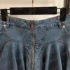 Designer-Miniröcke für Damen, sexy Denim-Kleid, modisch, niedrige Taille, kurzer Rock, Sommer, blaue A-Linien-Kleider