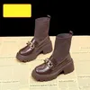 dameslaarzen kleine leren schoenen met dikke zolen dames Martin Boots sokken lente en herfst enkele maat sokken elastische laarzen 230830