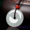 Pendants Burmese Jade Donut Pendant Necklace Gemstones Men Gift Fashion Carved Emerald Jadeite Pendants Gemstone Jewelry Natural White