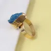 Anelli a grappolo di alta qualità multicolore pietra naturale cristallo d'acqua filo di rame avvolgimento anello di dimensioni regolabili regalo di gioielli