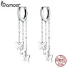 Boucles d'oreilles Bamoer réel 925 en argent Sterling gland papillon boucles d'oreilles pour les femmes déclaration de fiançailles bijoux fins SCE1173