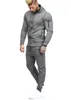 Tute da uomo Set da allenamento da uomo Kit da palestra Abbigliamento sportivo Felpa con cappuccio skinny con cerniera Fitness Tute da jogging con cappuccio Felpa da corsa Pantaloni sportivi