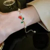 Charm Armbänder Japan und Südkorea Rose Blume Perle Tropfen Öl Mode Elegante europäische amerikanische süße Damen Armband