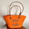 10A Women Beach Bag Designer Straw Tleved Torka na ramię